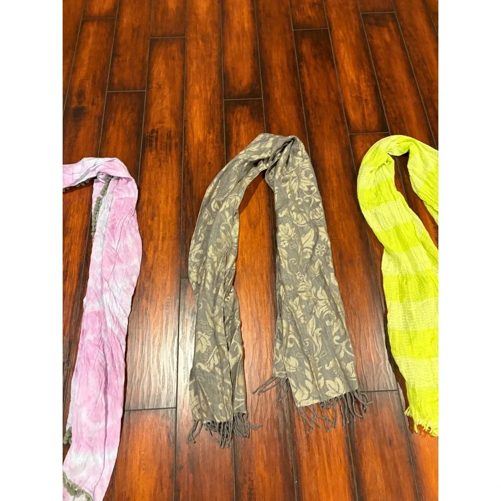 Lot Of 4‎ Scarves Tie Dye Houndstooth Floral Lightweight Fashion Accessories